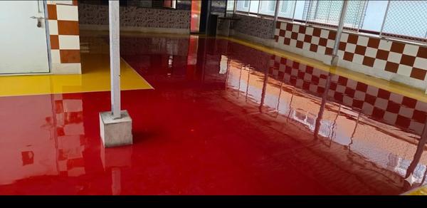 3mm Epoxy Flooring done at a school cafeteriaSch