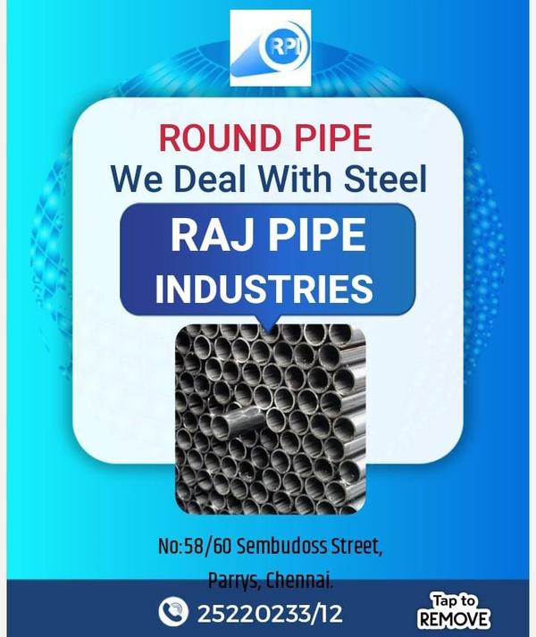 MS Round Pipes 15nb to 600nb sizes Thickness 1.2mm