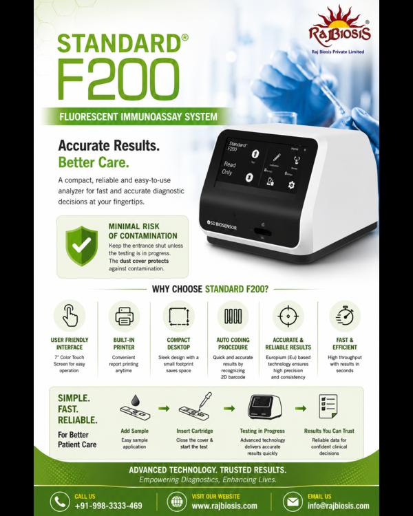 The STANDARD F200 Fluorescent Immunoassay System i
