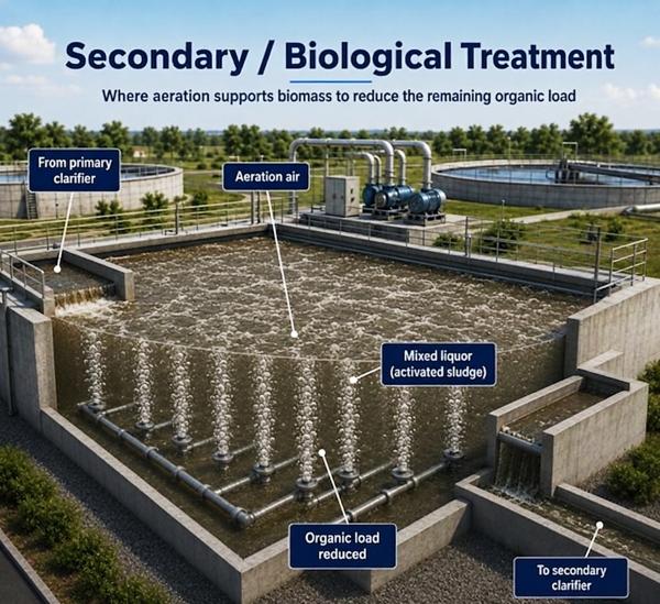 Secondary and biological treat
