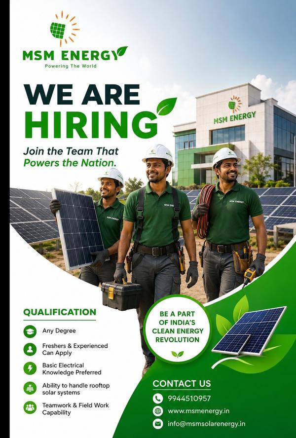 Join MSM Energy and become a part of India’s growi