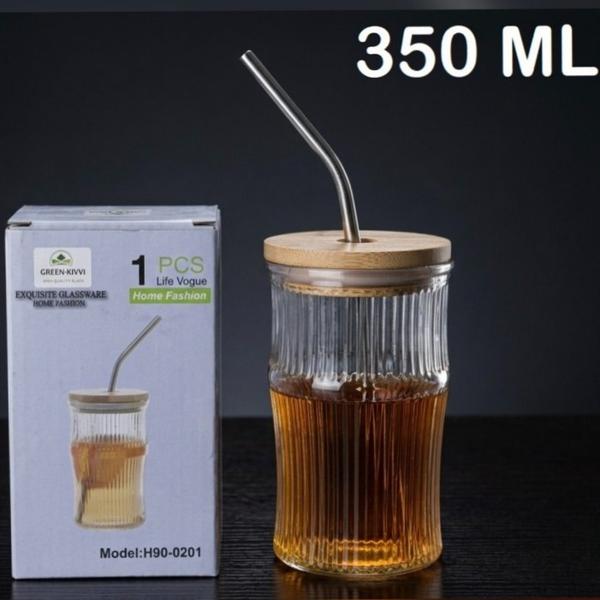 350ml Ribbed Glass Tumble