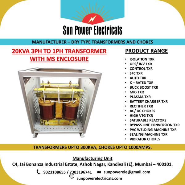 ⚡ 20KVA Three Phase transformer to Single Phase tr