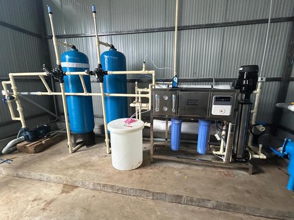 An industrial reverse osmosis (RO) water treatment