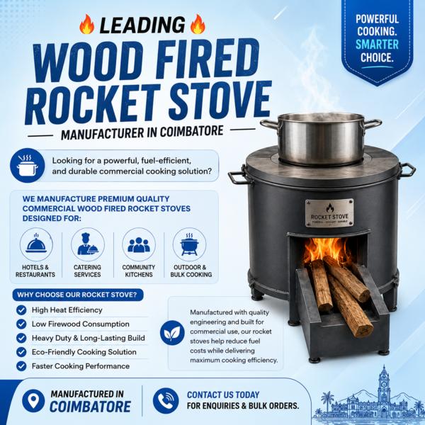 Wood Fired Rocket Stove Manufacturer in Coimbatore