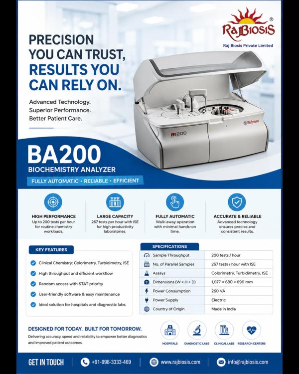 The BA200 Biochemistry Analyzer from Biosystems is