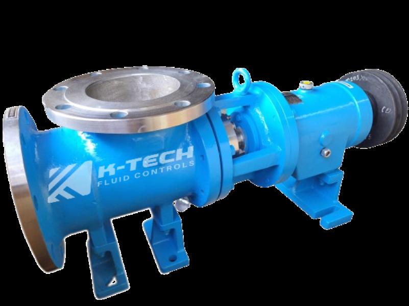 An axial flow pump (also called a propeller pump) 
