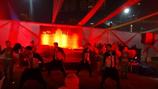 led dhol performers with dj