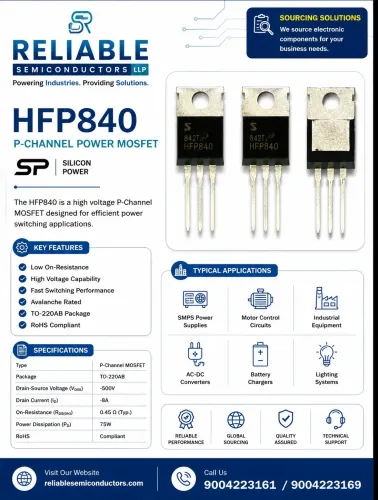 ;- HFP840 (SEMIHOW) N-Channel Power MOSFET | High 