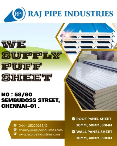 Puf Sheets 30mm, 50mm, 80mm and 100mm Roofing Pane