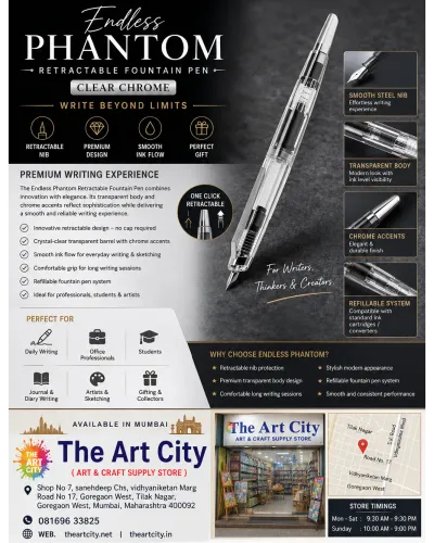 Endless Phantom Retractable Fountain Pen – Clear C