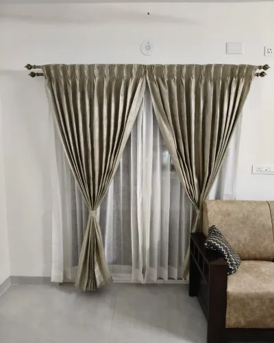 dual layer pinch pleated drape