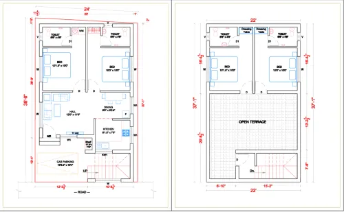 Ground and first floor Partly Terrace Drawing : A 