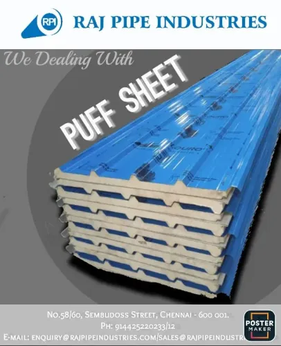 Puff Sheets Roof Panel 30mm, 50mm, 80mm thickness 