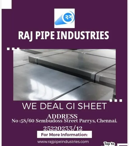 Gi Sheets 0.5mm to 3mm thickness, Length 8Feet and