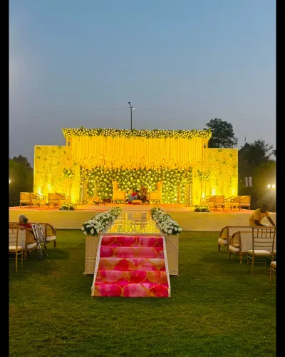A wedding lawn with decoration