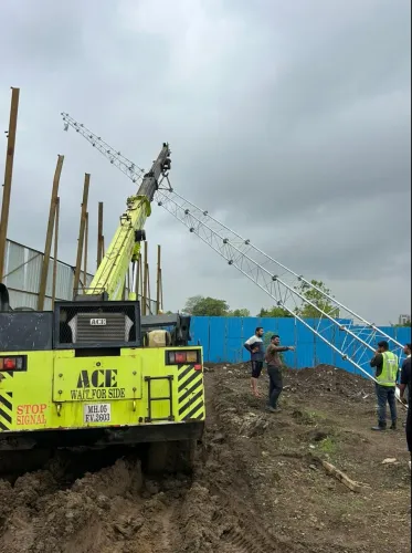 The installation of a 30-meter CCTV Camera Tower b