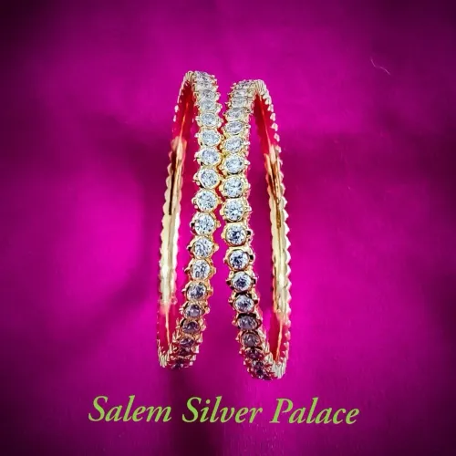 Silver Bangles CZ stonesHand made Bangles Tr