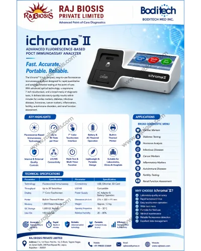The ichroma II is a compact, fluorescence-based po