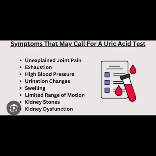 A uric acid test measures the 