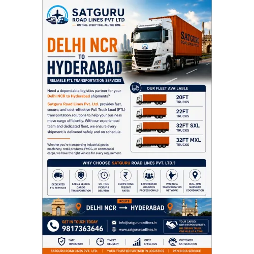🚛 Delhi NCR to Hyderabad – Re