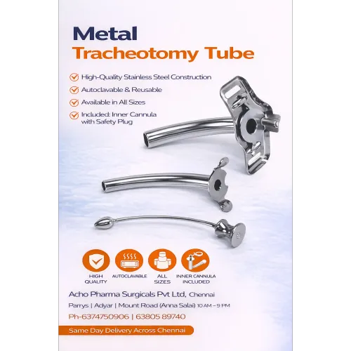 🫁 Metal Tracheostomy Tube – A