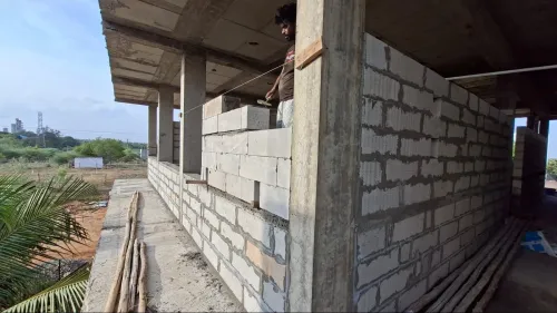 AAC BLock wall at samayapuram SIte