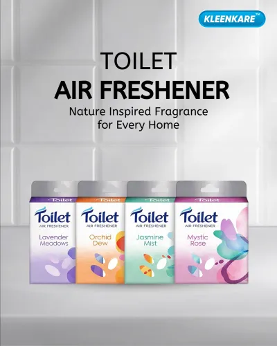 A toilet air freshener helps keep the bathroom sme