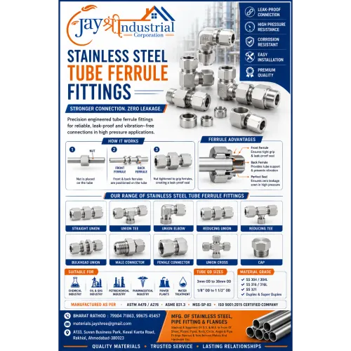 Stainless Steel Tube Ferrule Fittings Manufacturer
