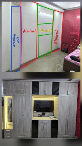 Wall Fixing Wooden Almirah Set in Pitampura Transf