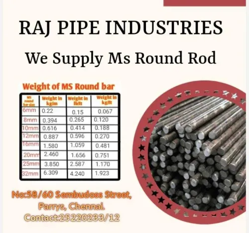 Ms Round Rod 3mm to 100mm dia sizes available. Bla