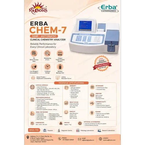 The Erba Chem 7 is a compact, semi-automated clini