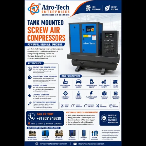 Tank Mounted Screw Air CompressorsReliable. Energ