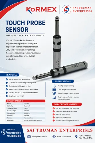 The KORMEX Touch Probe Sensor is a high-precision 