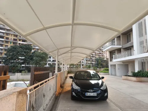 A car awning is a lightweight overhead covering de