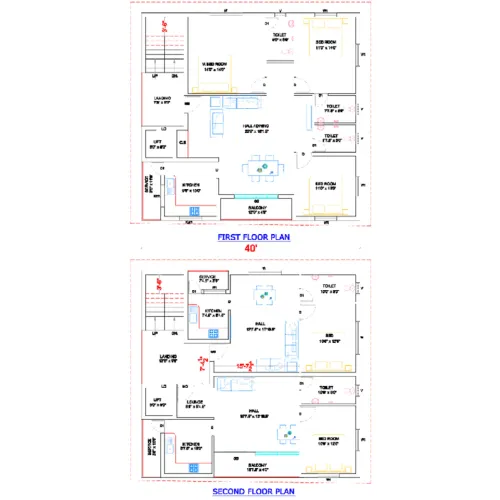Ground and First Floor Plan Details : A Ground + F