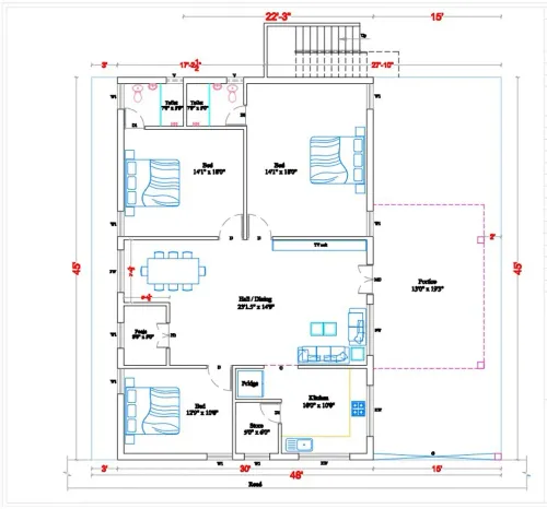 Ground floor Plan Details : Ground Floor Plan Deta