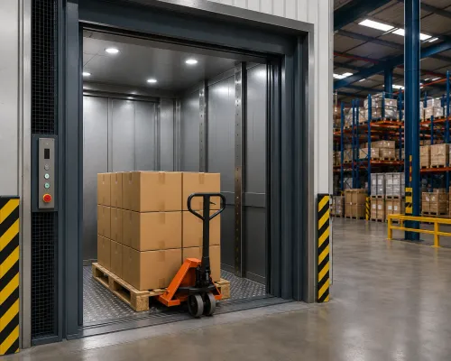 Selecting an industrial goods lift based only on t