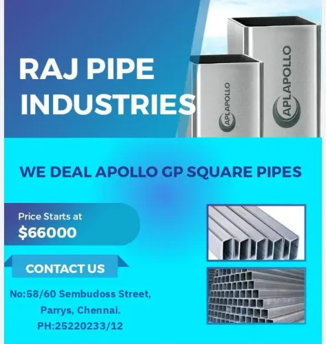 Apollo Gp Square Pipe 19*19*1.6mm to 100*100*2mm &