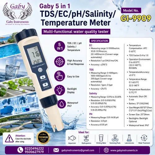 5 in 1 TDS/EC/PH/Salinity