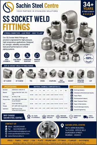 SS Socket Weld Fittings –