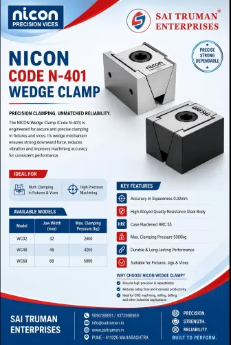 The NICON N-401 Wedge Clamp is a high-precision cl