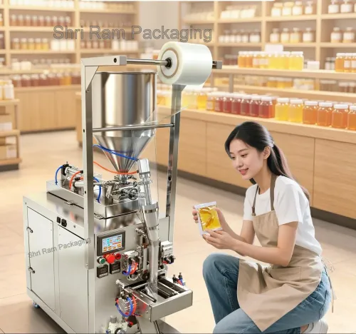 The **Pneumatic Paste Pouch Packing Machine** is a