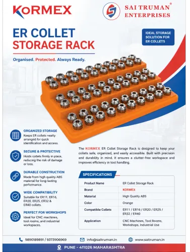 The KORMEX ER Collet Storage Rack is an long‑lasti