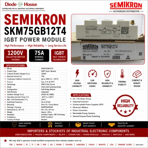 This Semikron SKM75GB12T4