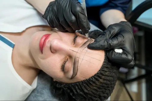 Sparse eyebrows, uneven growth