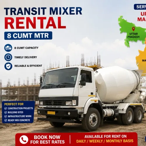 8 cum transit mixer rental in 
