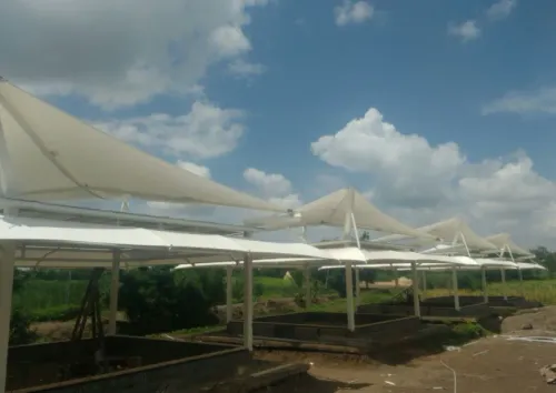 A tensile membrane structure is a specialised roof