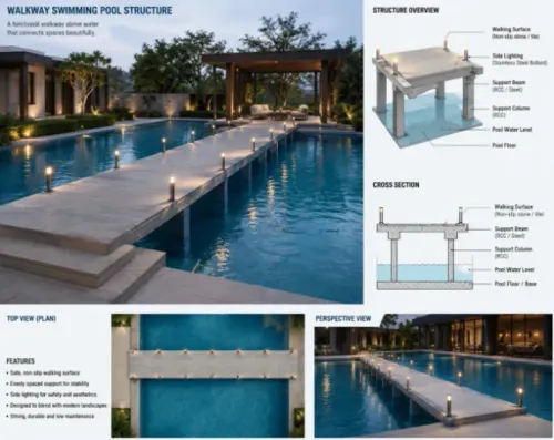 Walkways and swimming pools have different functio