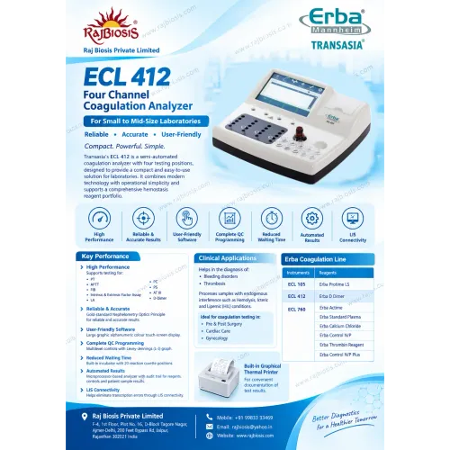 Transasia’s ECL 412 is a semi-automated coagulatio
